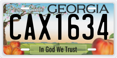 GA license plate CAX1634
