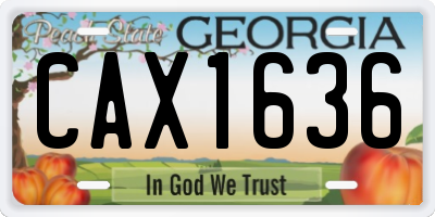 GA license plate CAX1636