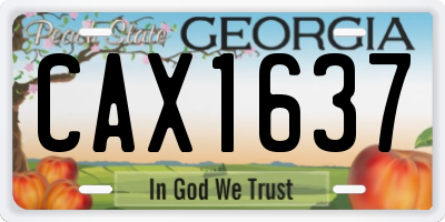 GA license plate CAX1637
