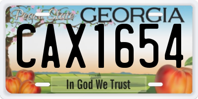 GA license plate CAX1654