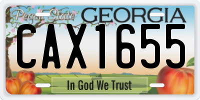 GA license plate CAX1655