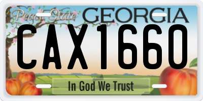 GA license plate CAX1660