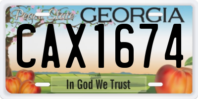 GA license plate CAX1674