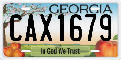GA license plate CAX1679