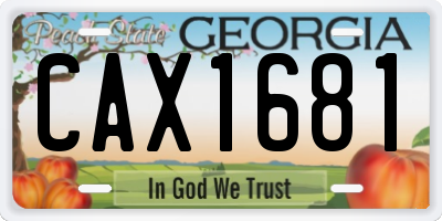 GA license plate CAX1681