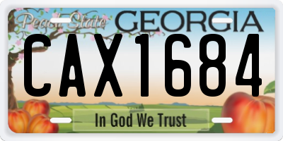 GA license plate CAX1684