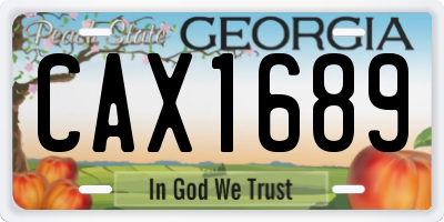 GA license plate CAX1689