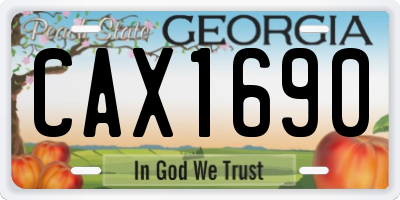 GA license plate CAX1690