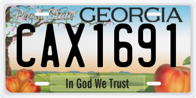 GA license plate CAX1691
