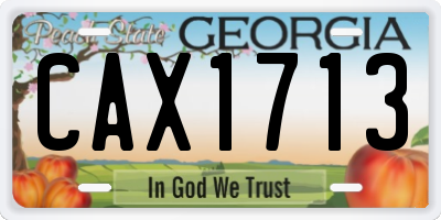 GA license plate CAX1713