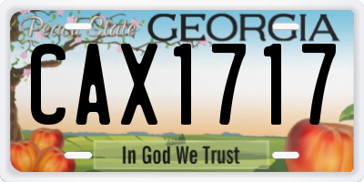 GA license plate CAX1717