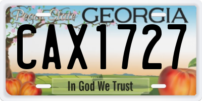 GA license plate CAX1727
