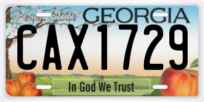 GA license plate CAX1729