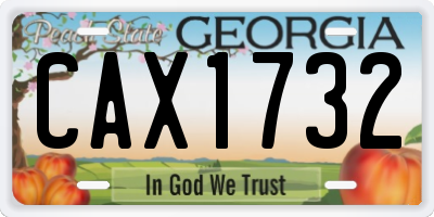 GA license plate CAX1732
