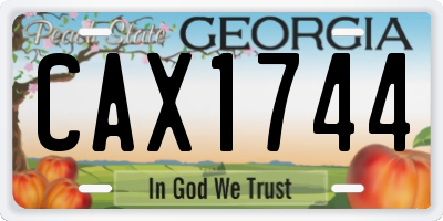 GA license plate CAX1744