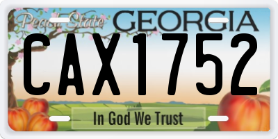 GA license plate CAX1752
