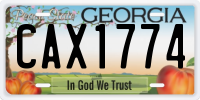 GA license plate CAX1774