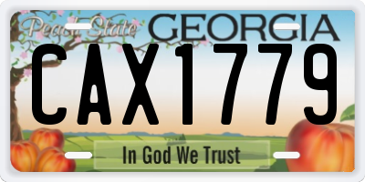 GA license plate CAX1779