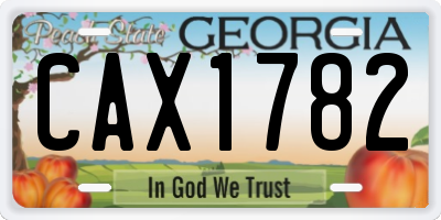 GA license plate CAX1782