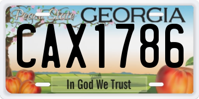 GA license plate CAX1786
