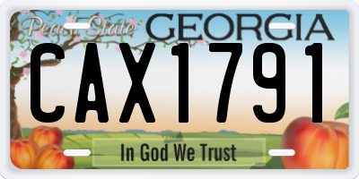 GA license plate CAX1791