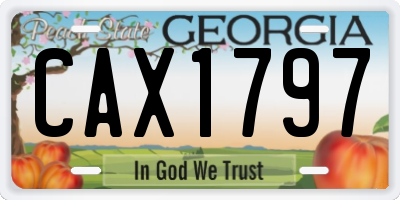 GA license plate CAX1797