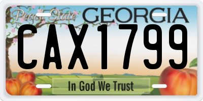 GA license plate CAX1799