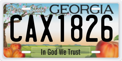GA license plate CAX1826