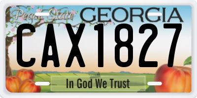 GA license plate CAX1827