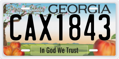 GA license plate CAX1843