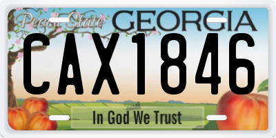 GA license plate CAX1846