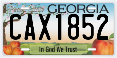 GA license plate CAX1852