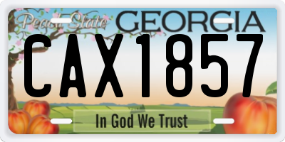 GA license plate CAX1857
