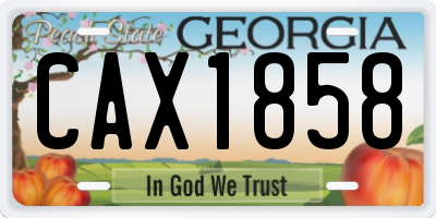 GA license plate CAX1858