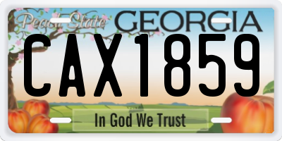 GA license plate CAX1859