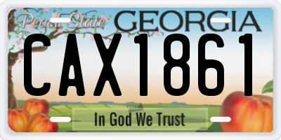 GA license plate CAX1861
