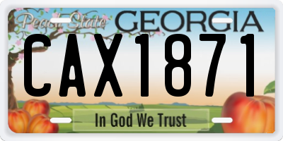 GA license plate CAX1871