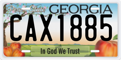 GA license plate CAX1885