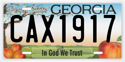 GA license plate CAX1917