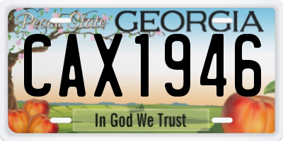 GA license plate CAX1946