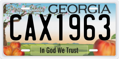 GA license plate CAX1963