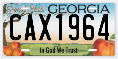 GA license plate CAX1964