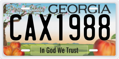 GA license plate CAX1988