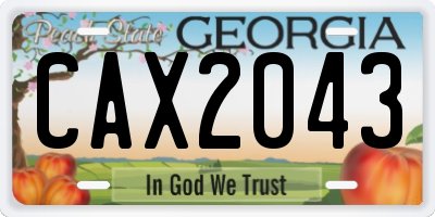 GA license plate CAX2043