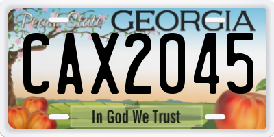 GA license plate CAX2045