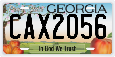 GA license plate CAX2056