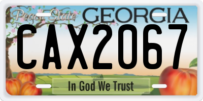 GA license plate CAX2067