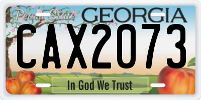 GA license plate CAX2073