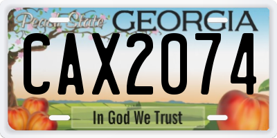GA license plate CAX2074