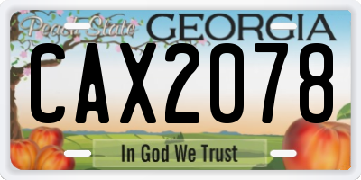 GA license plate CAX2078